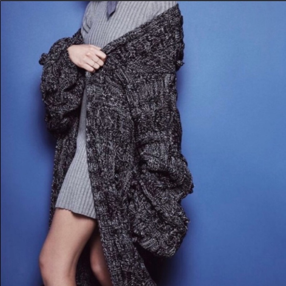 For Love And Lemons Braided Cable Knit Cardigan Chunky Knit